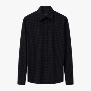 Áo Sơ Mi Đen Hoạ Tiết, Cao Cấp, Chống Nhăn, Kháng Khuẩn 9SMDH555DEN